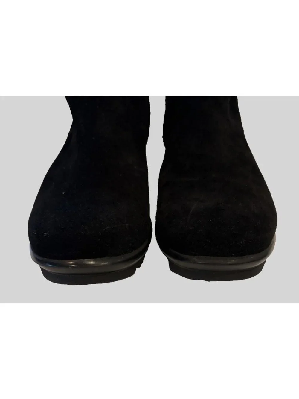 La Canadienne Women's Black Suede Knee High Double Buckle Riding Boots Size 11